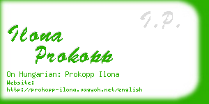 ilona prokopp business card